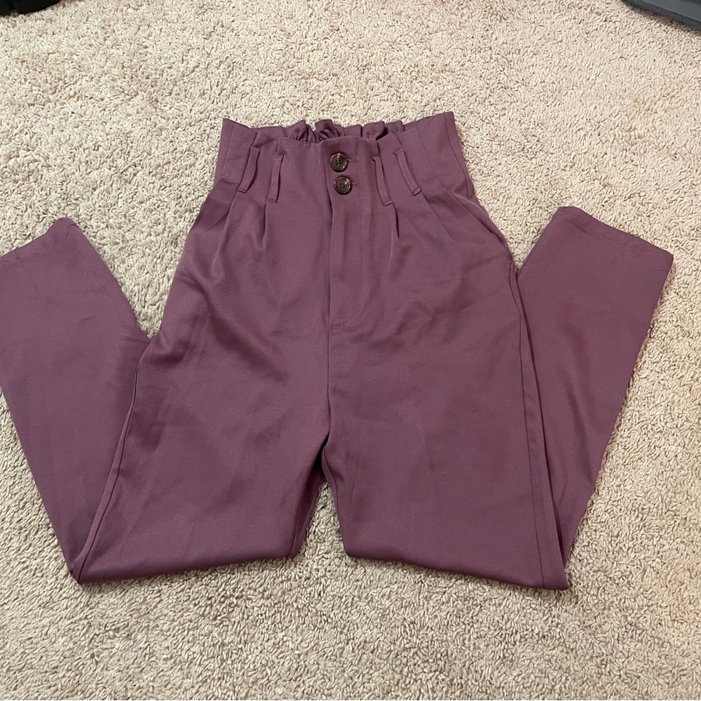 High-Waisted Purple Pants